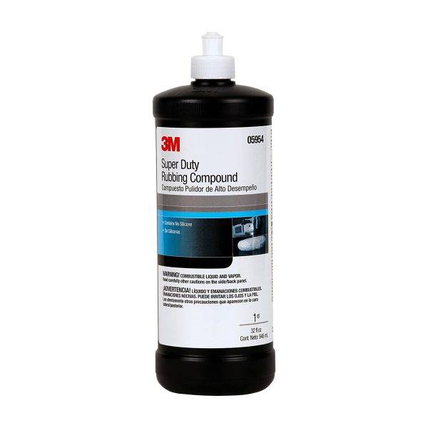 3M 05954 Super Duty Rubbing Compound Liquid Formula, High Cut Rate, 1 qt (32 fl oz/946 mL)