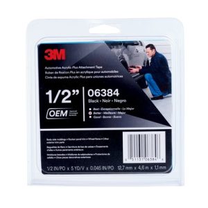 3M 06384 Automotive Acrylic Plus Attachment Tape, Black
