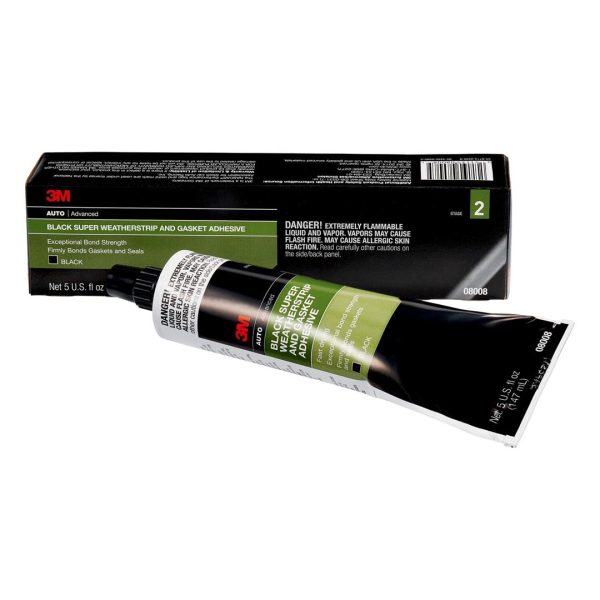 3M 08008 Black Super Weather-Strip Adhesive Tube, 5 Ounce