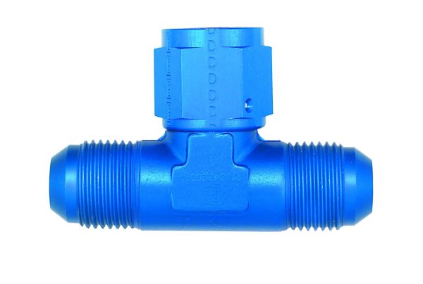 AEROQUIP FBM2281 Tee W/Female On The Bottom -4An Dash Size X -4An Dash Size X -4An Dash Size Aluminum Blue Anodized Tee W/Female On The Bottom