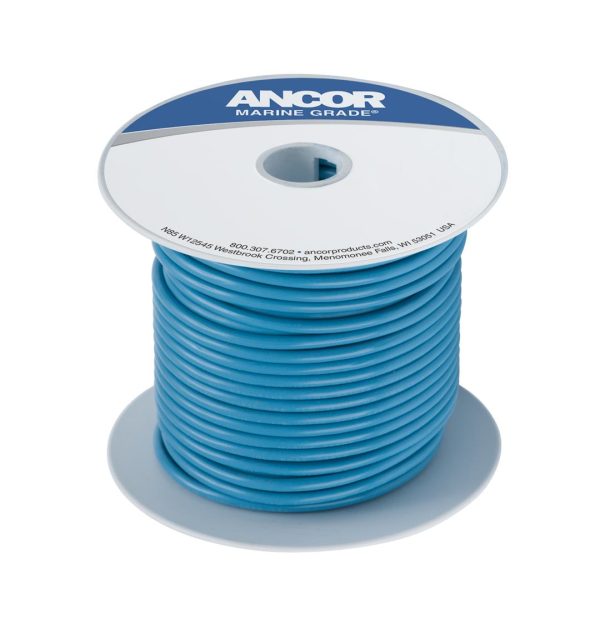 ANCOR 101910 Marine Grade Electrical Primary Tinned Copper Boat Wiring (16-Gauge, Light Blue, 100-Feet)