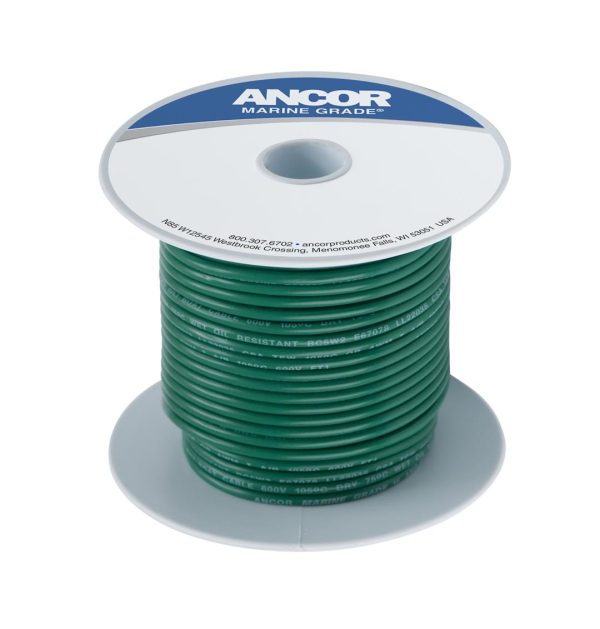 ANCOR 104399 Marine Grade Electrical Primary Tinned Copper Boat Wiring (14-Gauge, Green, 1000-Feet)