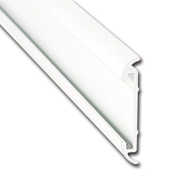 AP PRODUCTS 021-54601-16 FLAT TRIM W/P.WHT16FT EA, Flat Trim Type; With Insert; 1-1/4 Inch Height x 1/5 Inch Width x 16 Foot Length; Polar White; Aluminum; Single