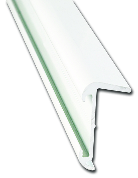 AP PRODUCTS 021-57401-16 ROOF EDGE P.WHT 16FT EA, Insert Roof Edge Type; 1-1/16 Inch Height x 5/8 Inch Width x 16 Foot Length; Polar White; Aluminum; Single