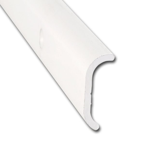 AP PRODUCTS 021-86001-8 S.LEG NONTRIM P.WHT 8FT EA, Short Leg Trim Type; 1 Inch Height x 1/3 Inch Width x 8 Foot Length; Polar White; Aluminum