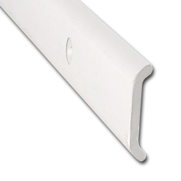AP PRODUCTS 021-87201-8 NON FLAT TRIM P.WHT 8FT EA, Non-Insert Flat Trim Type; 1-1/32 Inch Height x 1/6 Inch Width x 8 Foot Length; Polar White; Aluminum