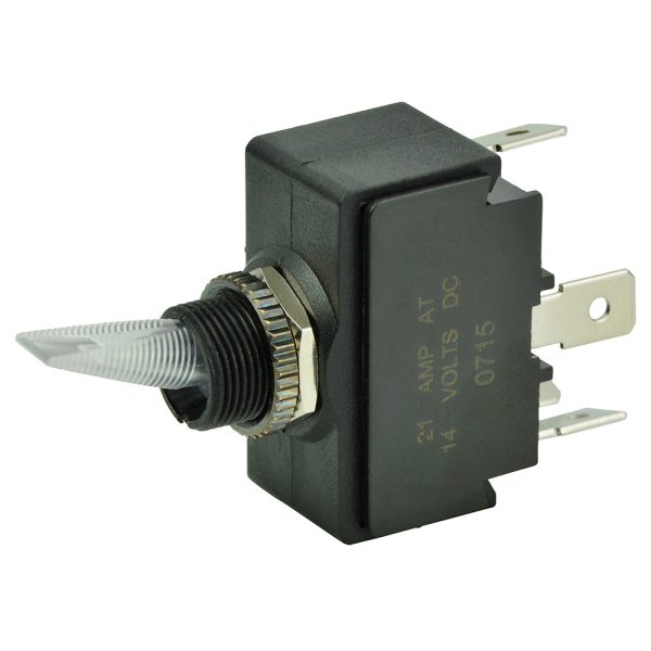 BEP 1001906 SPST LIGHTED TOGGLE SWITCH - RED LED - 12V - ON/OFF