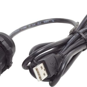 BLUE SEA 1044 Receptacle; Outdoor/ Indoor Use; Non Ground Fault Interrupter; Single Receptacle; Black; With 5 Foot Cable