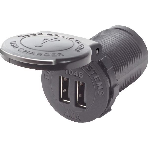 BLUE SEA 1046 48V DUAL USB CHARGER SOCKET MOUNT