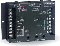 BOGEN VAR1 VOICE ACTIVATED RELAY