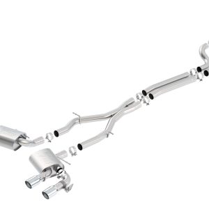 BORLA 140727 Cat-Back System for 2017-2023 Chevrolet Camaro ZL1 6.2L V8 Auto./ Manual Trans. With NPP (dual mode exhaust). NOT Recommended For Convertibles. Installation REQUIRES Cutting O.E. System