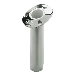 C.E. SMITH 53671A FLUSH MT ROD HOLDER SILVER STAINLESS 9 INCH DEP 15 DEG