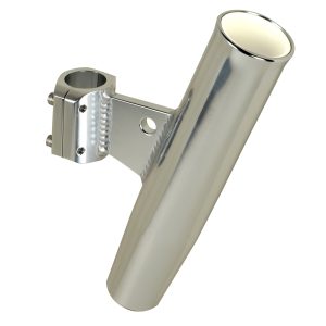 C.E. SMITH 53725 ALUMINUM CLAMP-ON ROD HOLDER - VERTICAL - 1.66 INCH OD - FITS 1-1/4 INCH PIPE