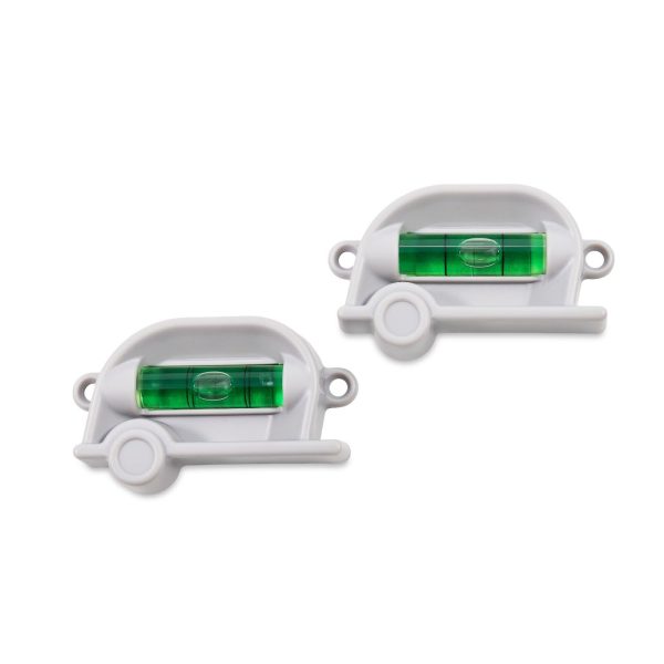 CAMCO 25520 Retro RV Level, 2 Pack - Provides Front-to-Back or Side-to-Side Leveling of your RV - Can be Screw-Mounted or Mounted with the Provided Double-Sided Foam Tape - Includes (2) Levels,White