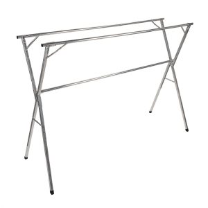 CAMCO 51339 Portable Clothes Drying Rack | Features 3 Horizontal Drying Rods | Extend from 60-inches to 95-inches Long to Provide Plenty of Drying Space | Light Weight Stainless Steel