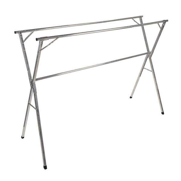 CAMCO 51339 Portable Clothes Drying Rack | Features 3 Horizontal Drying Rods | Extend from 60-inches to 95-inches Long to Provide Plenty of Drying Space | Light Weight Stainless Steel
