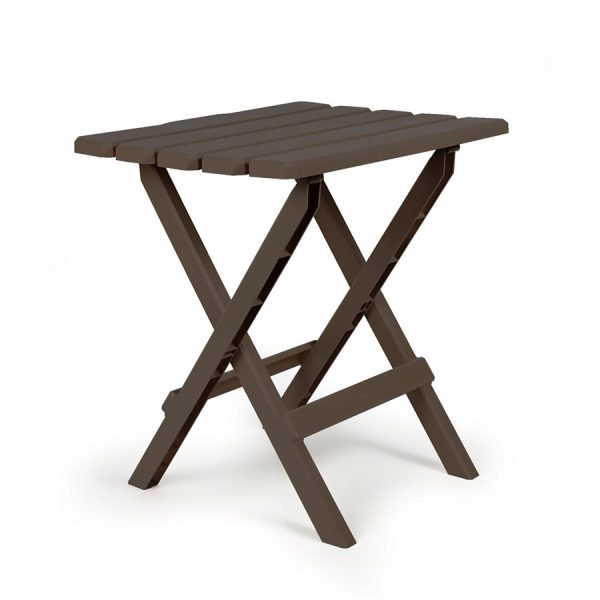 CAMCO 51886 21048 Mocha Large Adirondack Portable Outdoor Folding Side Table, Perfect for The Beach, Camping, Picnics, Cookouts & More, Weatherproof & Rust Resistant