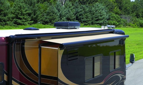 CAREFREE KB190002542 Awning; Ascent; Slide Out Cover; 42 Inch Extension Automatically Extends/ Retracts With The Slide Out; Roof Size Range 186 To 191 Inches; Flange Size Range 191 To 196 Inches; 194 Inch Fabric Width; Solid White; Vinyl