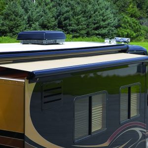 CAREFREE UP133EAJV Awning; SOK III; Slide Out Awning; Automatically Extends/ Retracts With The Slide Out; 11 Foot 1 Inch Length x 42 Inch Extension; Linen Tweed; Solid Acrylic; With Black Deflector And Cover; Fixed Pitch