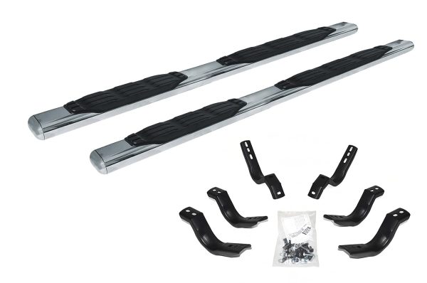 GO RHINO 105439987PS 5 INCH 1000 Series Side Steps with Mounting Brackets Kit for Ram 15-18 1500, Ram 19-23 1500 Classic (Crew Cab Pickup)