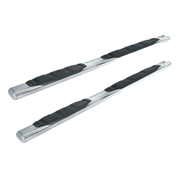 GO RHINO 10587PS 5 INCH 1000 Series Oval Side Steps - BOARDS ONLY for 99-24 Ram, GMC, Ford, Nissan, Toyota, Jeep, Chevrolet, Dodge (Crew Cab Pickup - Leaf)