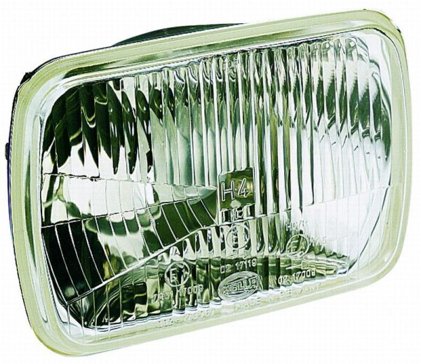 HELLA 003427011 190X132MM W/DUST COVER, 7-1/2 Inch x 5-1/5 Inch Rectangular; H6054; Lined Lens; H4 Bulb; Without Turn Signal; Single