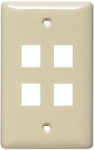 HUBBELL NSP14I PLATE WALL LABEL-LESS 1-G 4-PORT EI