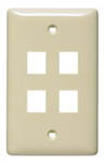HUBBELL NSP14LA PLATE WALL LABEL-LESS 1-G 4-PORT LA