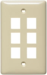 HUBBELL NSP16I PLATE WALL LABEL-LESS 1-G 6-PORT EI