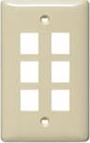 HUBBELL NSP16LA PLATE,WALL, LABEL-LESS,1-G,6-PORT,LA