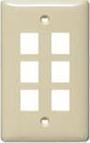 HUBBELL NSP16W PLATE,WALL, LABEL-LESS,1-G,6-PORT,WH