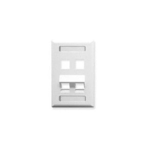 ICC IC107AS4WH FACEPLATE, ID, ANGLED, 1-GANG, 4-PORT WH
