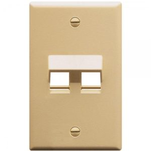ICC IC107DA2IV FACEPLATE, ANGLED, 1-GANG, 2-PORT, IVORY