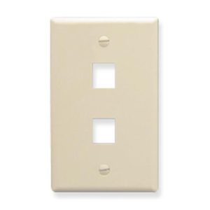 ICC IC107LF2AL FACEPLATE, OVERSIZED, 2-PORT, ALMOND