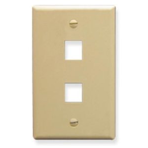 ICC IC107LF2IV FACEPLATE, OVERSIZED, 2-PORT, IVORY