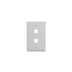ICC IC107LF2WH FACEPLATE, OVERSIZED, 2-PORT, WHITE