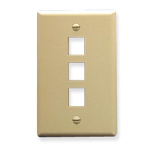 ICC IC107LF3IV FACEPLATE, OVERSIZED, 3-PORT, IVORY