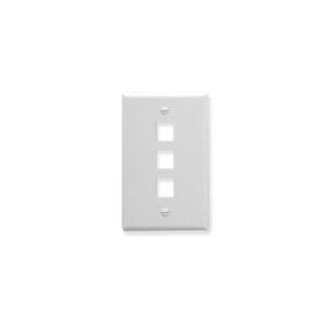 ICC IC107LF3WH FACEPLATE, OVERSIZED, 3-PORT, WHITE