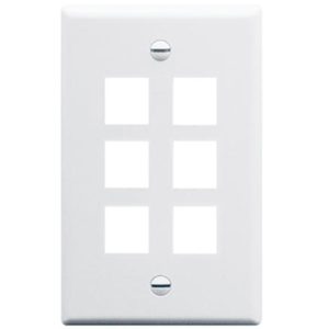 ICC IC107LF6WH FACEPLATE, OVERSIZED, 6-PORT, WHITE
