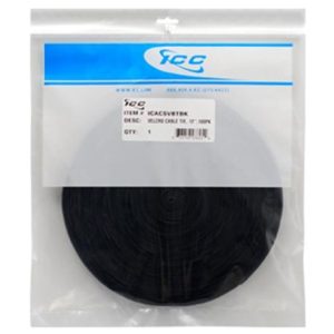 ICC ICACSVBTBK VELCRO CABLE TIE, 12 INCH, BLACK, 100PK