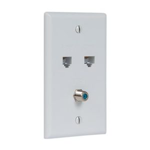 ICC ICRDSVF5WH 1VOI/1DAT/1CATV FACE PLATE WHITE
