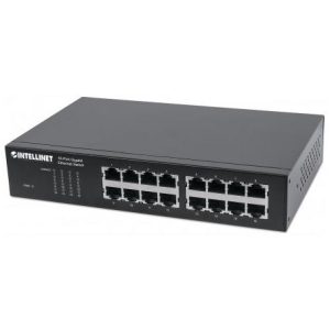 INTELLINET 561068 16 Port Rackmount/Desktop Metal Switch