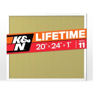 K&N FILTER HVC-12024 HVAC Furnace Air Filter, Lasts a Lifetime, Washable, Merv 11, the Last HVAC Filter You Will Ever Buy, Breathe Safely at Home or in the Office,,1 Count