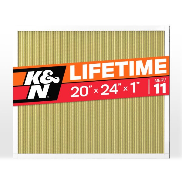 K&N FILTER HVC-12024 HVAC Furnace Air Filter, Lasts a Lifetime, Washable, Merv 11, the Last HVAC Filter You Will Ever Buy, Breathe Safely at Home or in the Office,,1 Count