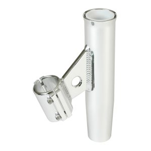 LEES RA5003SL CLAMP-ON ROD HOLDER - SILVER ALUMINUM - VERTICAL MOUNT - FITS 1.660 INCH O.D. PIPE