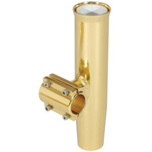 LEES RA5202GL CLAMP-ON ROD HOLDER - GOLD ALUMINUM - HORIZONTAL MOUNT - FITS 1.315 INCH O.D. PIPE
