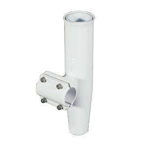 LEES RA5204WH LEES CLAMP-ON ROD HOLDER - WHITE ALUMINUM - HORIZONTAL MOUNT - FITS 1.900 INCH O.D. PIPE