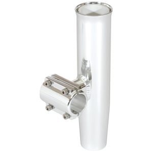 LEES RA5205SL CLAMP-ON ROD HOLDER - SILVER ALUMINUM - HORIZONTAL MOUNT - FITS 2.375 INCH / 2-3/8 INCH O.D. PIPE