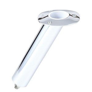 LEES RH5165 30° STAINLESS STEEL SWIVEL BASE FLUSH MOUNT ROD HOLDER - MEDIUM - 2 INCH OD X 6.5 INCH TUBE F/SMALL BENT BUTTS