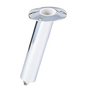 LEES RH5169H 15° STAINLESS STEEL SWIVEL BASE FLUSH MOUNT ROD HOLDER - MEDIUM - 2 INCH OD X 6.5 INCH TUBE F/ SMALL BENT BUTTS